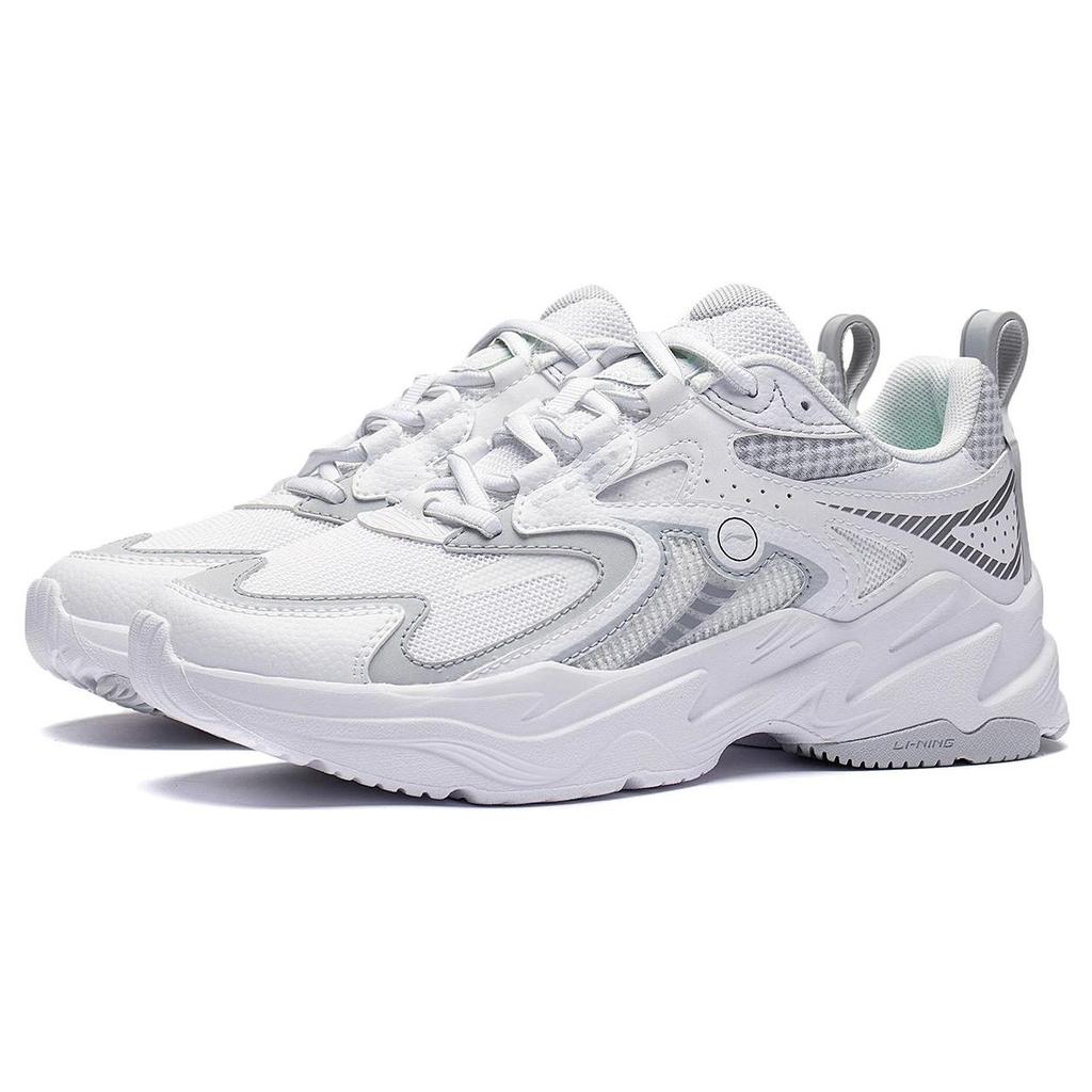 Li-Ning Meteor Non-Slip Shock Absorbing Durable Low-Top Running Shoes Women Sneakers White Gray ARXT010-2