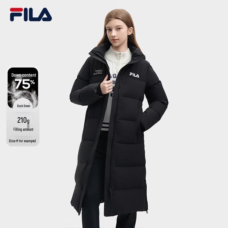 FILA Women's Long Hooded Padded Down Jacket