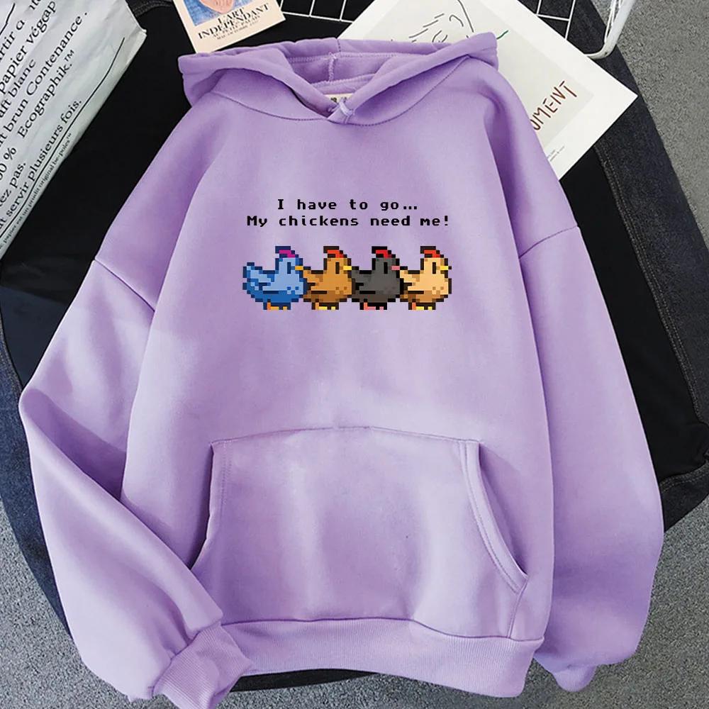 Stardew Valley Cartoon Hoodie Long-sleeved Kawaii Soft Sweatshirt Aldult with Hooded Clothing Fleece Pullovers