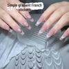 French Gradient Nail Stickers: Red, Black, White Striped Decals