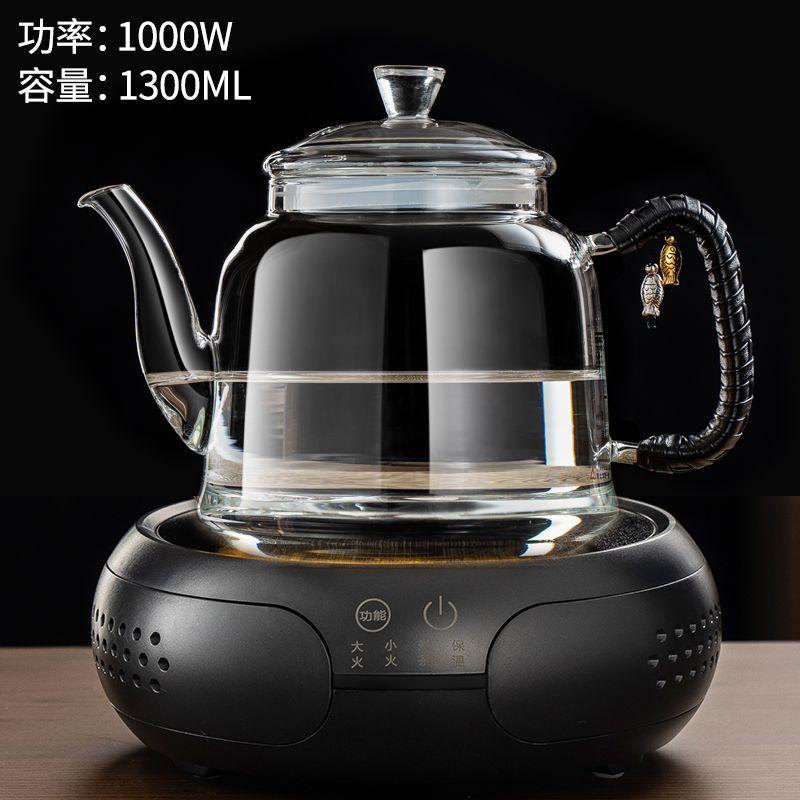 Стеклянный чайник для электрической гончарной печи 220 В, бытовая, высокотемпературная стойкость и взрывозащищенность, прозрачные отдельные кастрюли
