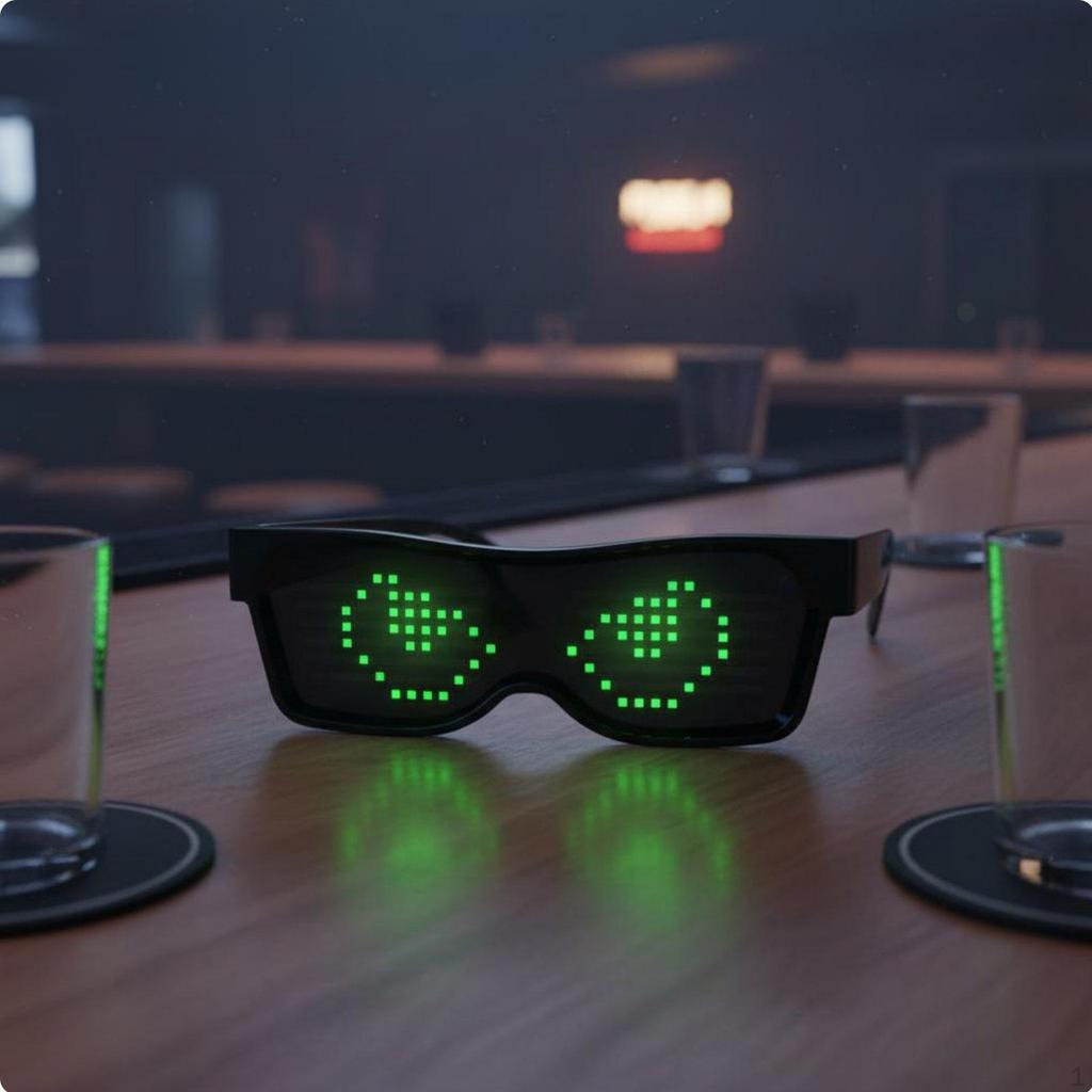 Glowing Glasses USB USBCharged LED Multiple Display Modes Novelty Eyewear for Ravers, DJs,