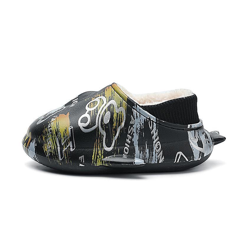 Зимние детские тапочки большого размера на толстой подошве, теплые, хлопковые, для дома, для улицы и дома, хлопковые тапочки 24-35