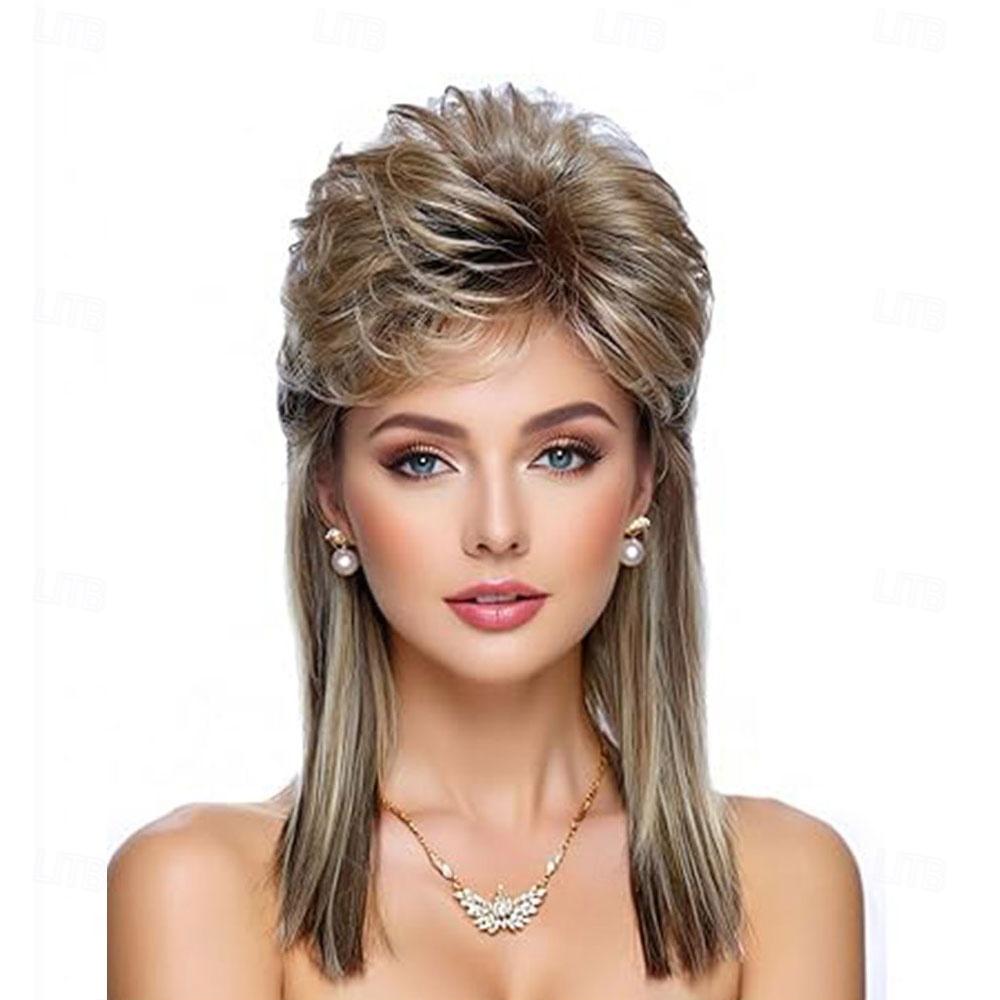 HAIRJOY Synthetic Hair Mullet Wig for Women 80s 90s Costume Fancy Party Accessory Halloween