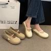 Корейская версия маленьких кожаных туфель, женские летние туфли Мэри Джейн 2025 года, новые французские туфли на плоской подошве с двумя педалями