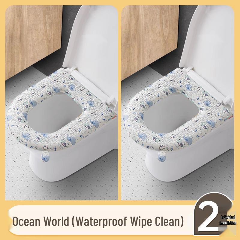 Водонепроницаемая подушка для сиденья унитаза из ЭВА с ручками - Милая, Антибактериальная, Универсальный размер для всех сезонов