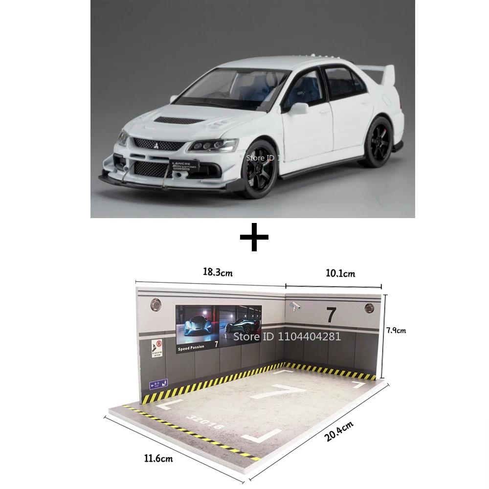 1:32 Модель спортивного автомобиля из сплава Mitsubishi Lancer Evolution IX Игрушки Литые транспортные средства Открывающиеся двери Звук Свет Оттягивание назад Игрушка для мальчика Подарок