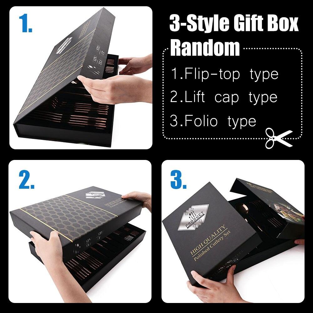 24 шт. набор столовой посуды с подарочной коробкой, нож, вилка, ложка, ужин, набор столовых приборов, посуда из нержавеющей стали, столовое серебро, еда, кухня