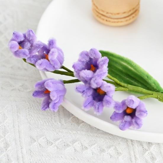 Pipe Cleaner Flower Handmade Craft Soft Furry Hand-Twisted Texture Fake Flower Home Decor Photo