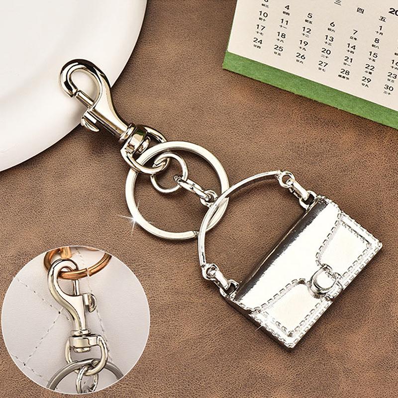 Модный изысканный мини-брелок в форме сумки, брелок для женщин, безделушка, металлический брелок, украшение для рюкзака, аксессуары, подарки