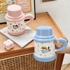 Cute Polka Doll Puppy Kettle Cup Ceramic Mug with Lid Spoon Couple Home Coffee Breakfast Cup Souvenir Gift
