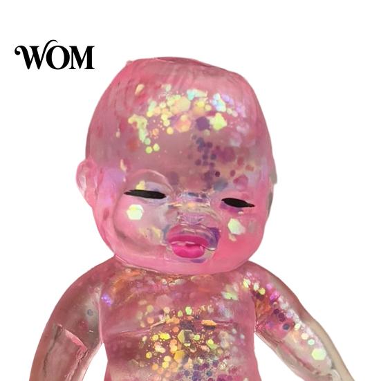 Relaxation Squeeze Toy Glitter Babies Stress Relief Toy, Clear Baby Doll Soft Stretchy Adult Hand Ball Fidget Relaxing Gift for Adults Kids,