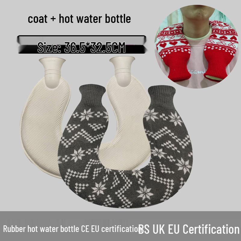 Explosion-Proof Hot Water Bottle: Rubber Design for Stomach and Feet, Long-Lasting Warmth