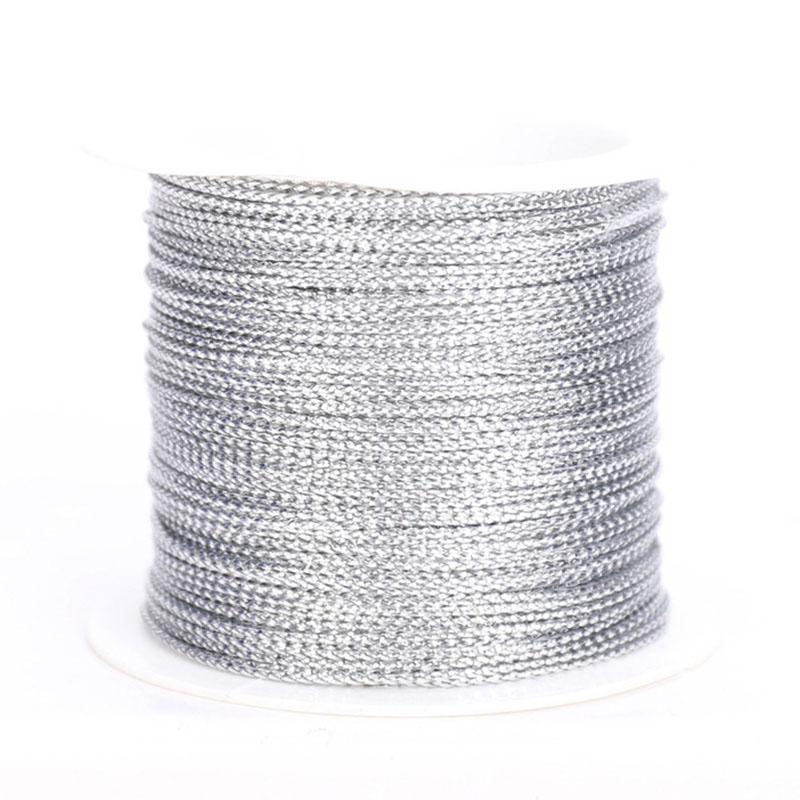 20m/roll 1mm Gold Silver Red Cords Metallic Rope Thread String Strap Gift Wrap Ribbon Cord Bracelet No-slip Hang Tag