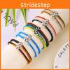 Color Blocking Handmade Adjustable Woven Cord Bracelets With Resin Beads For Womens Gift