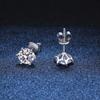 D Color 0.2-2ct Thread Screw Moissanite Studs Earrings for Women Test Passed Lab Created Diamond Earring S925 Silver