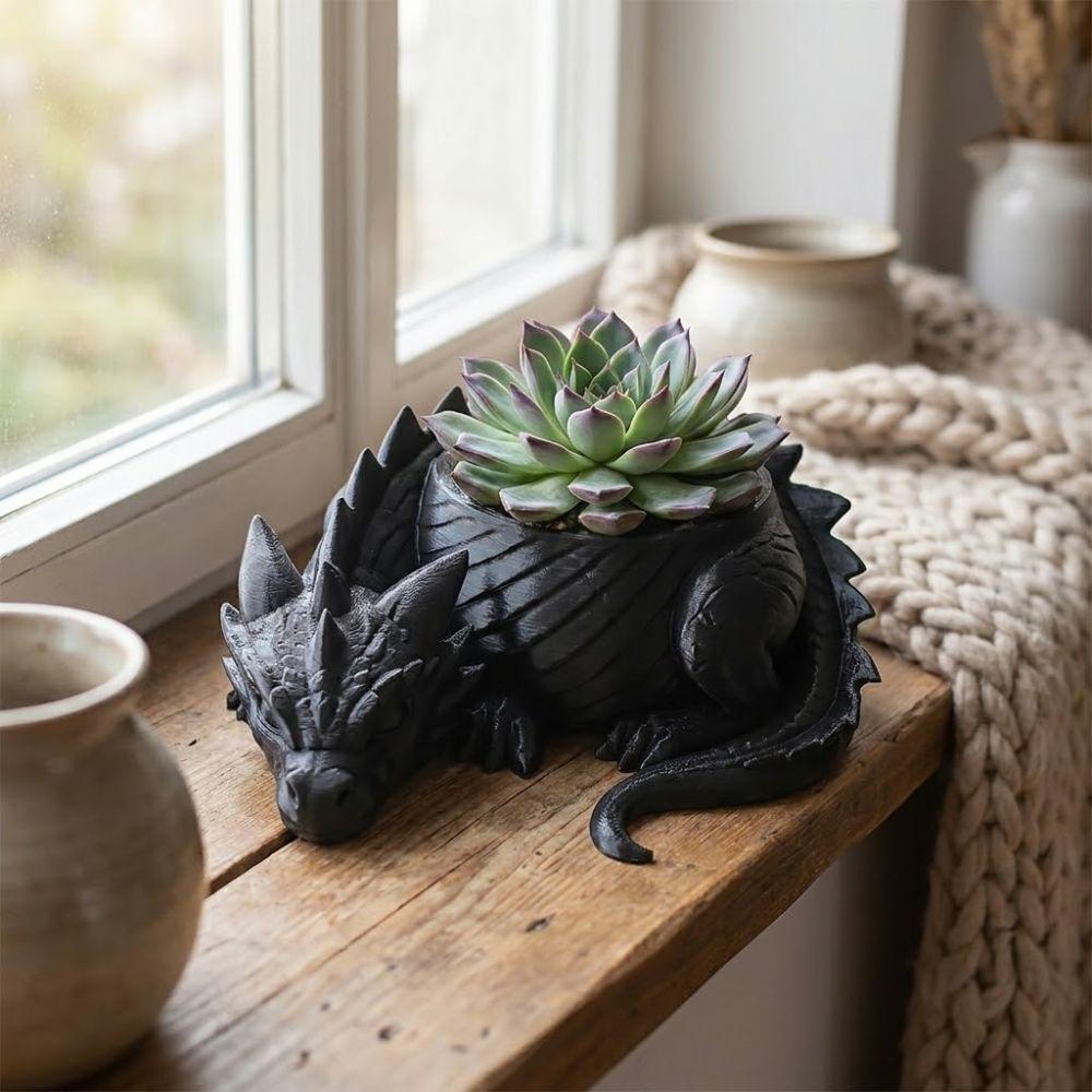 3D-печатный цветочный горшок в форме дракона, пластиковый, забавный горшок для суккулентов, горшки для выращивания, ручная работа, поднос для хранения ювелирных изделий для гостиной