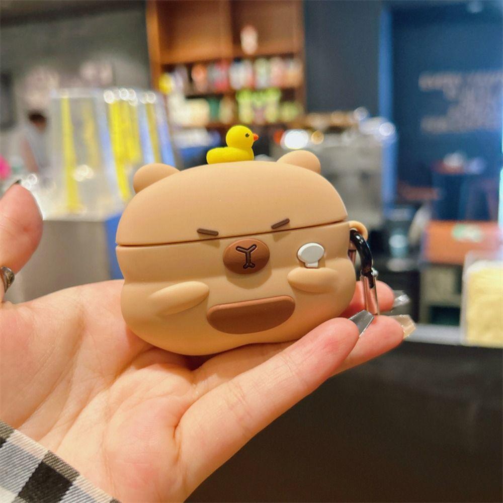 Anime 3D Capybara Headphone Protective Cover Protector Cartoon Case for AirPods 1 2 3 Pro/Pro2