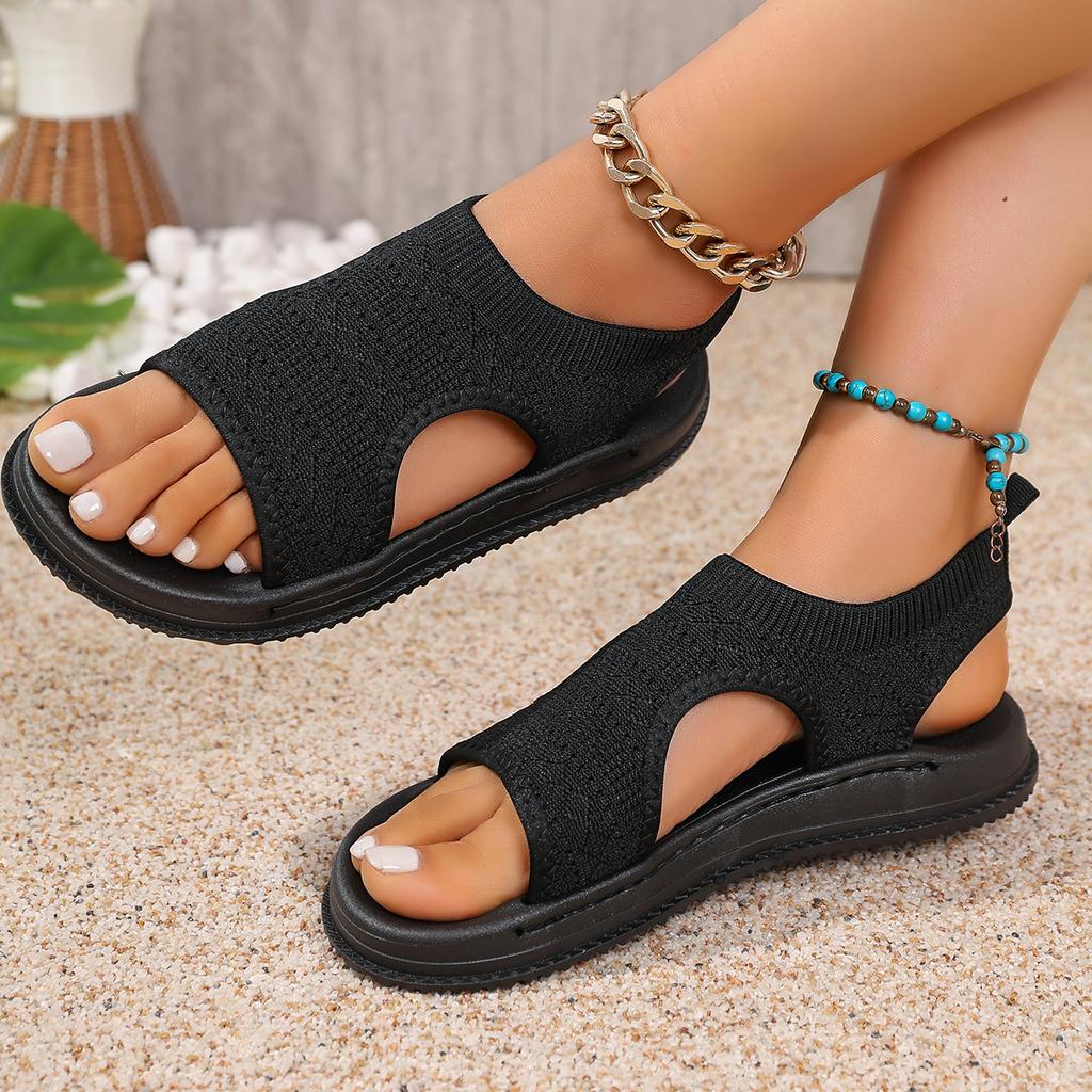 Модная женская обувь Лето 2024 Комфортные повседневные спортивные сандалии Женские пляжные сандалии на танкетке Женские сандалии на платформе Римский тренд Большой размер