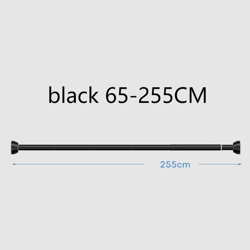 Черная регулируемая сушилка для одежды из нержавеющей стали 65-255 см, телескопическая штанга без сверления, карниз для штор для балкона, ванной комнаты