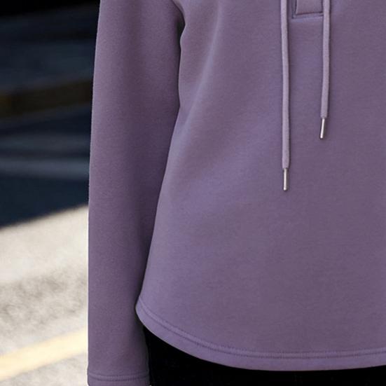 Women Hoodie Fall Long Sleeve Button Up Drawstring Hooded Sweatshirt Loose Fit Casual Thin Pullover Top