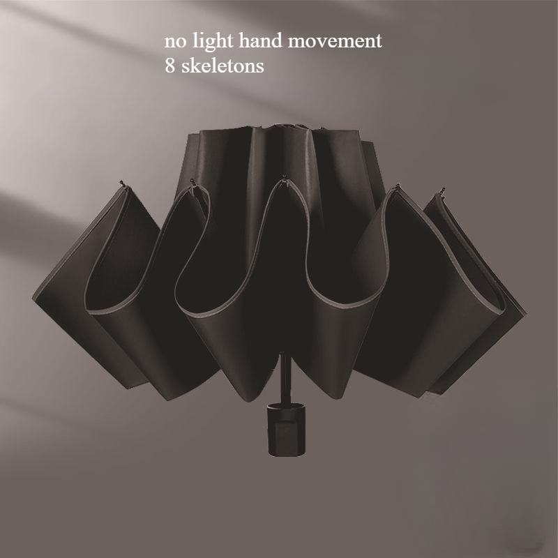 Windproof Folding Umbrella with LED Light Lively Life Inverted Umbrella with Teflon Coating and Reflective Stripe 10 Reinforced Ribs