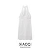 Fashion Style 2024 Summer New Arrival Women's Stylish Hanging Collar Embroider Poplin Dress Short Skirt 0881333