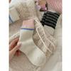 Autumn Winter Thick Warm Cute Socks Korean Wool Stripe Designer Socks Middle Tube Kawaii Casual Harajuku Women Socks
