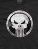 Футболка Punisher Каратель Металлический значок с логотипом новый официальный Marvel Mens Black