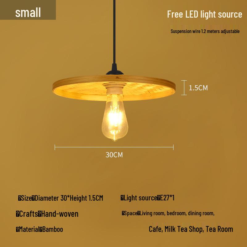 Бамбуковая ротанговая подвесная лампа: Дзен-освещение для чайной комнаты, столовой или чайного домика - Японский антикварный стиль