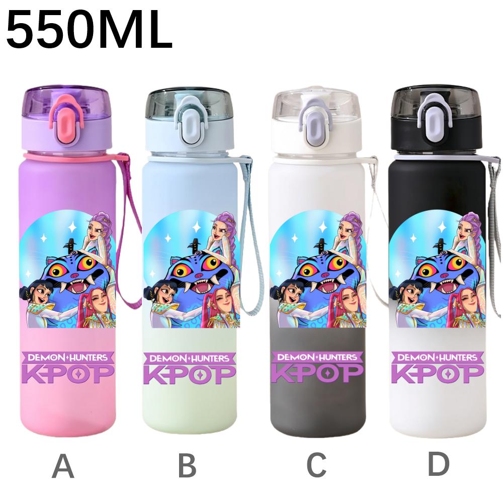 550ML KPop Demon Hunters Cartoon Print Sport Water Bottle Leak Proof Water Cup Outdoor Sports Drinking Bottle Birthday Gifts