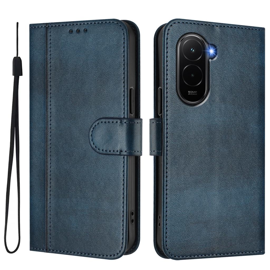 For Xiaomi Poco M7 Plus 5G/M7 4G (169mm) Cases Wallet Stand Retro Texture Leather Phone Cover with Lanyard