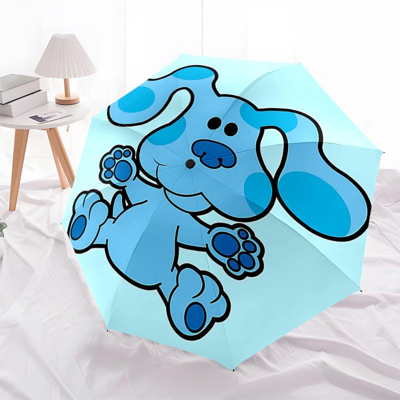 Blue's Clues,Puppy Dog Pals Automatic Folding Umbrella Compact 8 rib Design,Unique Style,Suitable for Everyday Outdoor Use,Perfect Gif