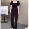 Women's Plus Size Summer Fashion Jumpsuit - Loose, Straight Fit with Drape for Pear-Shaped Silhouettes