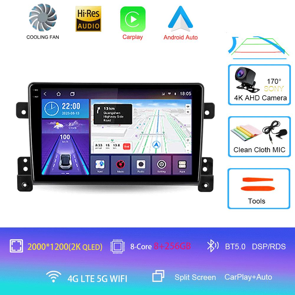 Android 14 Автомобильное радио для Suzuki Grand Vitara 3 2005 - 2015 Мультимедийный проигрыватель Видео Навигация стерео GPS Нет 2din 2 din dvd