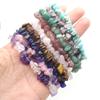 3pcs/Set 18cm Natural Stone Crystal Agate Tiger Eye Quartz Amethyst Colorful Crushed Stone Stretch Bracelet Jewelry Accessories