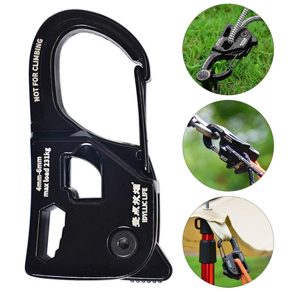 Aluminum Alloy Tent Rope Buckle 5m Rope Wind Rope Hanger Quickdraw Tent Accessories Outdoor Tool