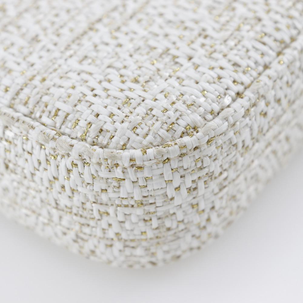 Chanel Deauville Цепочка на плечо Сумка через плечо A84415 Клатч 2-в-1 Белый твид Женская Б/у