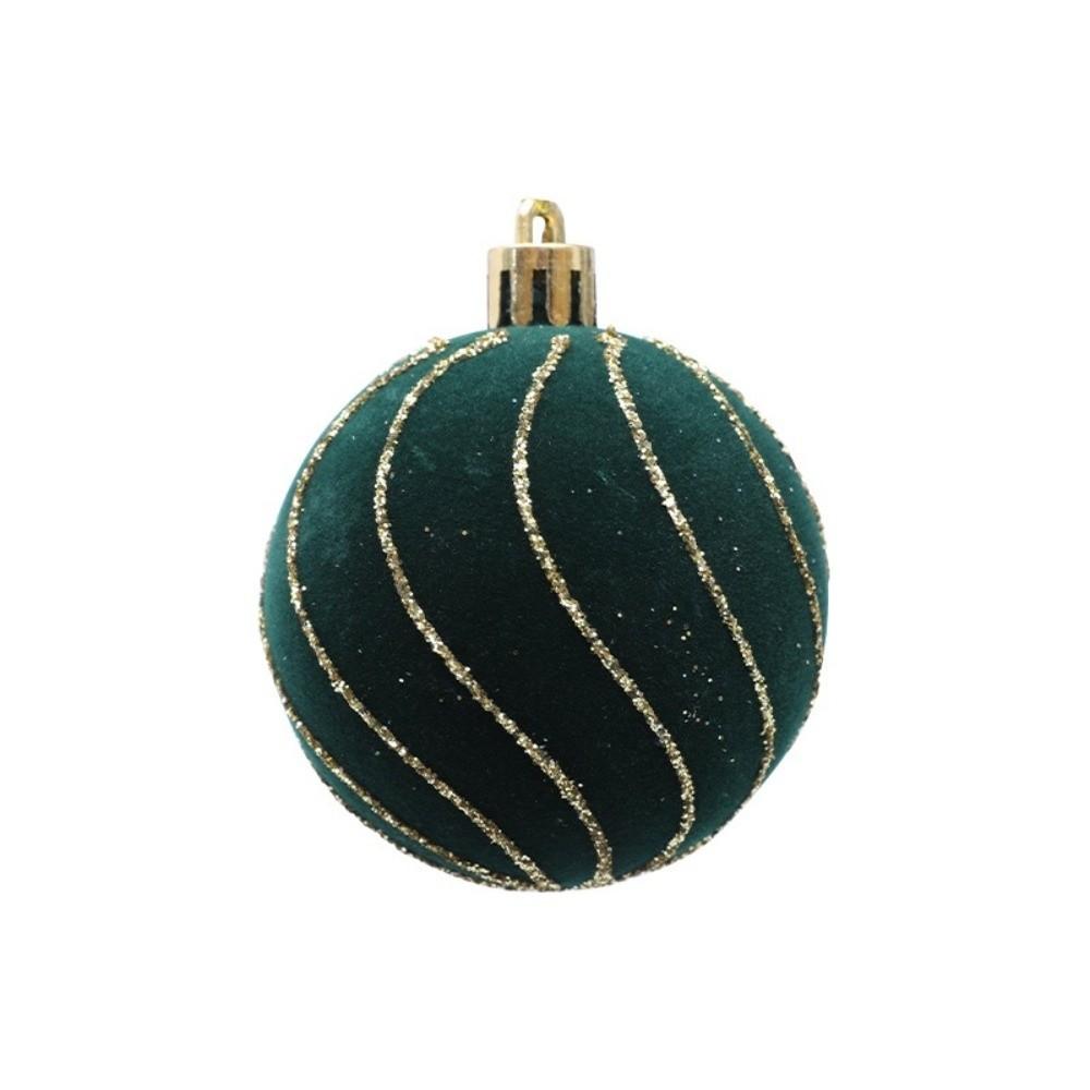 Colorful 6cm Christmas Balls Set Flocking DIY Crafts Christmas Hanging Balls Shatterproof Xmas Tree Pendants Party Favors