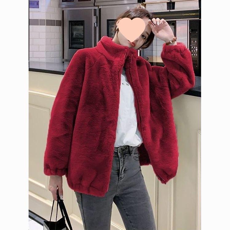 Куртка из толстого двухстороннего флиса большого размера, флисовый теплый меховой топ, новинка осени и зимы, кардиган с воротником-стойкой, свободный коралловый флис