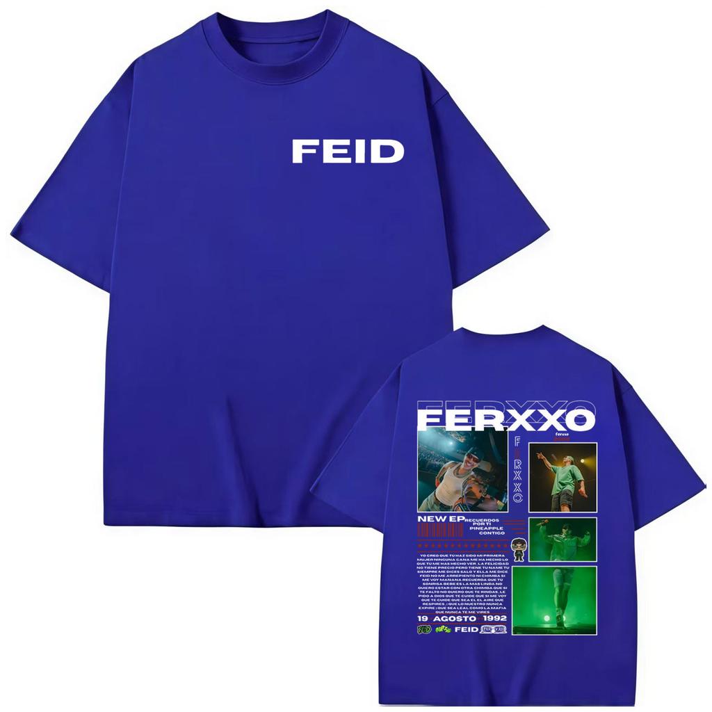 Футболка с мерчем альбома рэпера Feid Ferxxo Мужская Женская Мода Y2k Футболки с коротким рукавом Хлопковые Оверсайз Футболки
