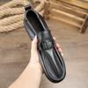 Летняя мужская ленивая обувь, повседневная кожаная обувь, модные и простые лоферы на плоской подошве, многослойная коровья кожа, мягкая подошва, деловая повседневная обувь