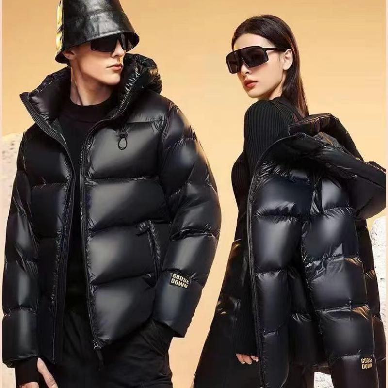 Осенние и зимние черные золотые пуховики для мужчин и женщин, модные свободные утолщенные куртки и куртки