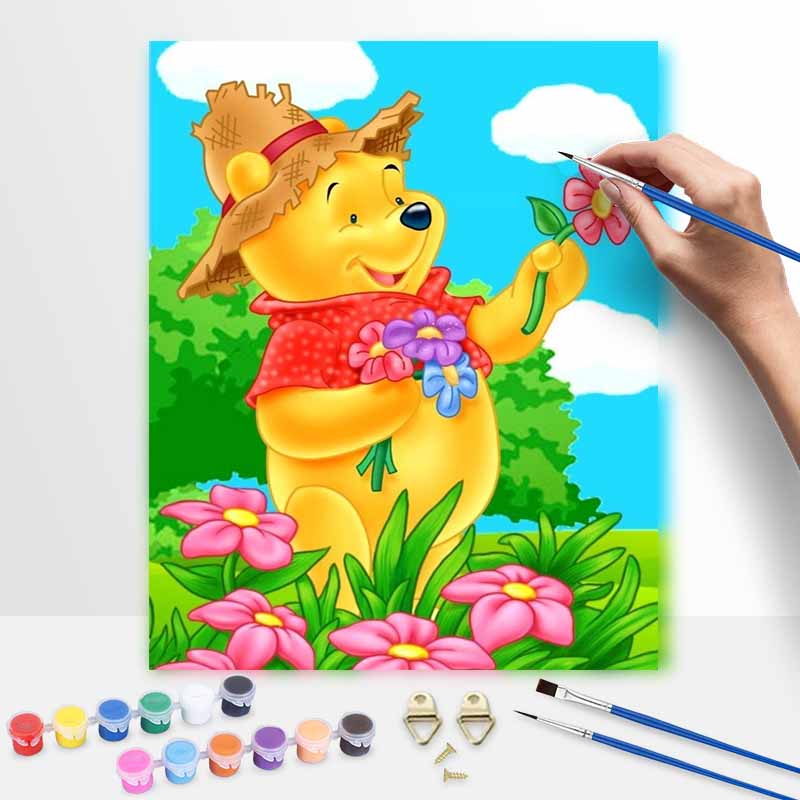 Disney Набор для масляной живописи Винни-Пух, Холст для ручной росписи DIY Декор для дома 139 символов