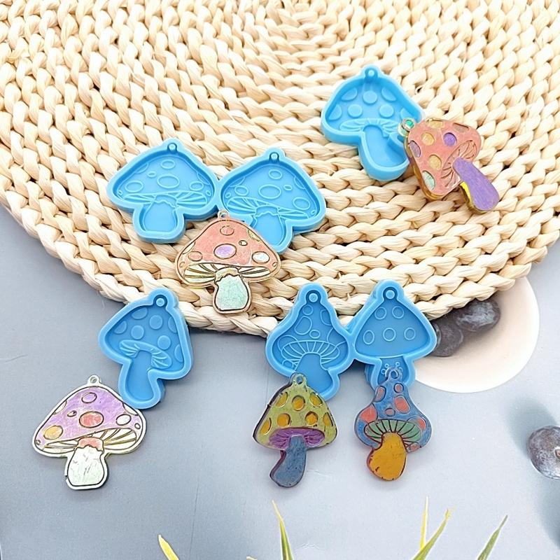 Уникальные формы для серег Силиконовые формы для серег в виде грибов с отверстием Формы для литья из смолы для изготовления модных женских украшений своими руками