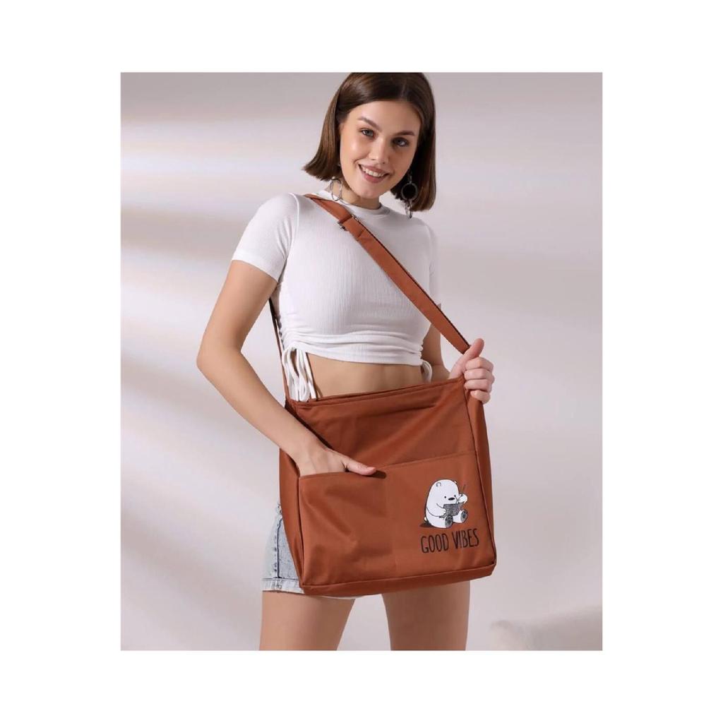 Сумка из набивного полотна с двумя карманами на молнии 1-го класса с регулируемым плечевым ремнем цвета мяты