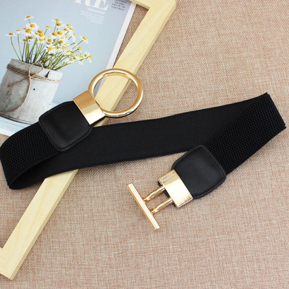 Women Adjustable Thin Belts Ladies Fashion Luxury Brand Skinny Coat Jacket Dress Waist Belt Gold Round Button Waistband