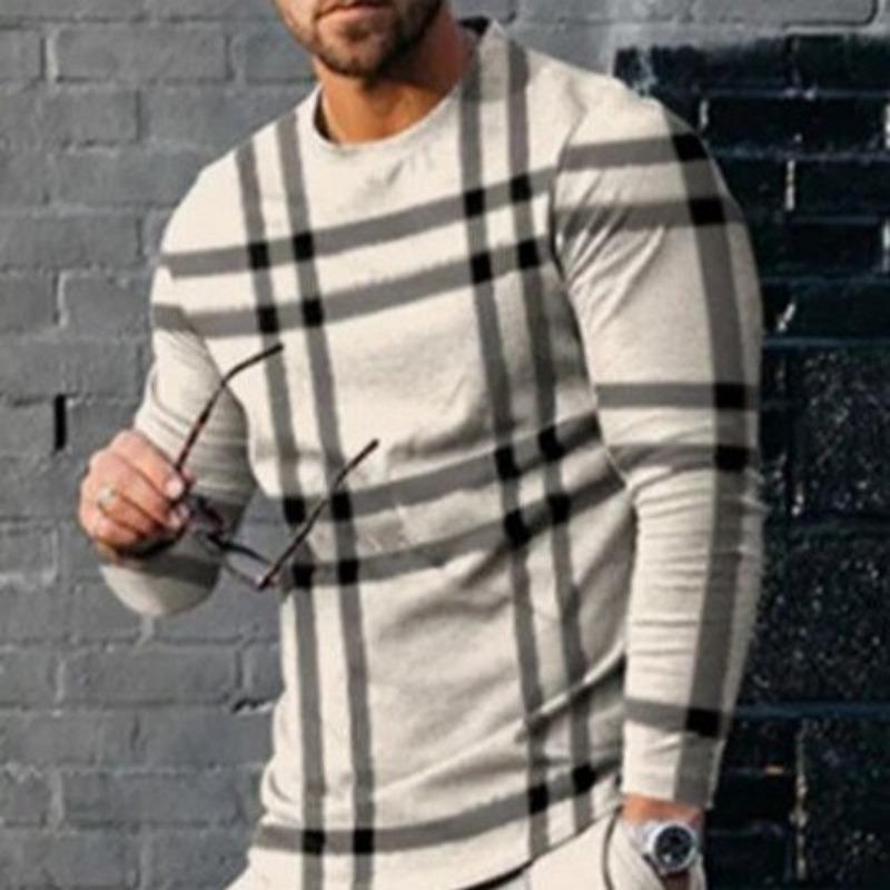 Men's Fashion Casual Top 3D Printed Long Sleeve T-shirt