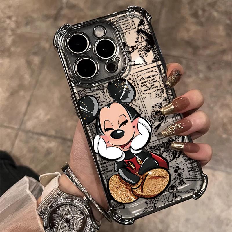 Lovely M-Mickey Minnies Plating Phone Case For Google Pixel 10 9 8 7 9a 8a 7a Pro XL 5G Anti Fall Airbag