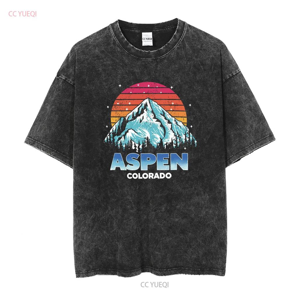 Aspen T Shirt Ski Colorado Sweater Winter Bachelorette Apres Trip Crewneck ResorT long or short sleeves vintage Washed